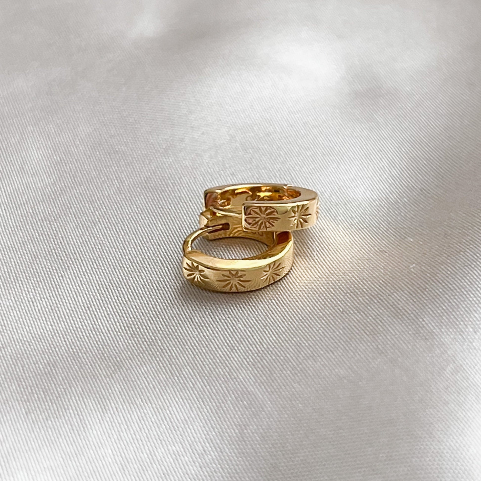 Starburst Huggie Hoop Earrings | Lilith and Selene