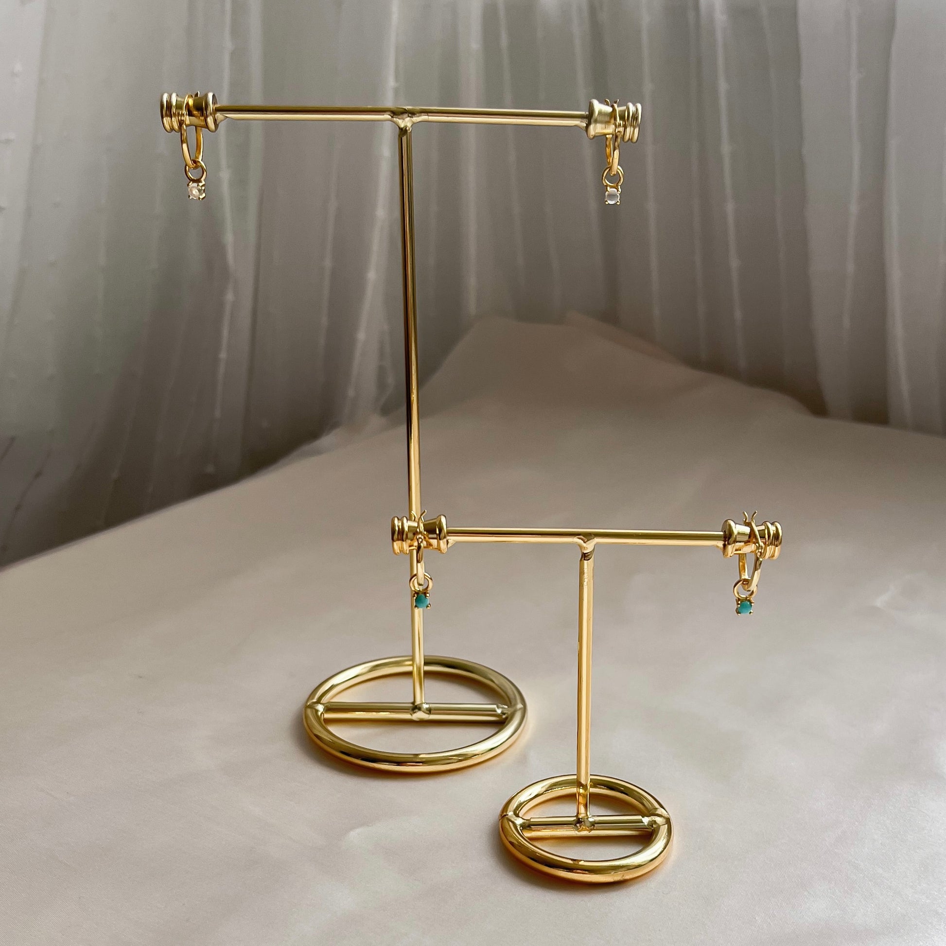 Turquoise Drop Hoop Earrings  | 18k Gold Vermeil Jewellery | Lilith and Selene