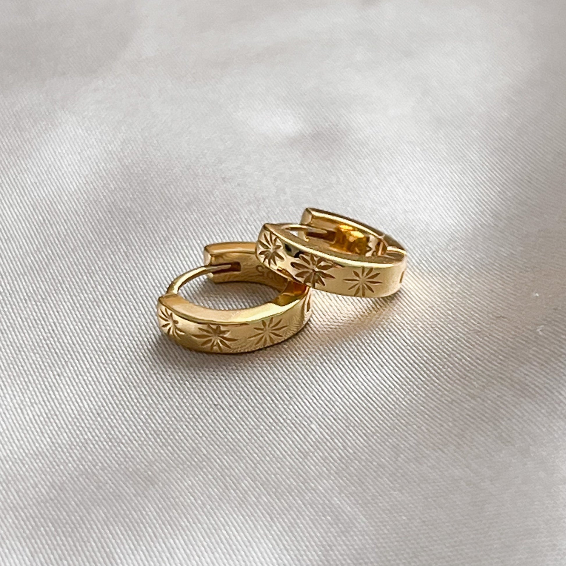 Starburst Huggie Hoop Earrings | Lilith and Selene