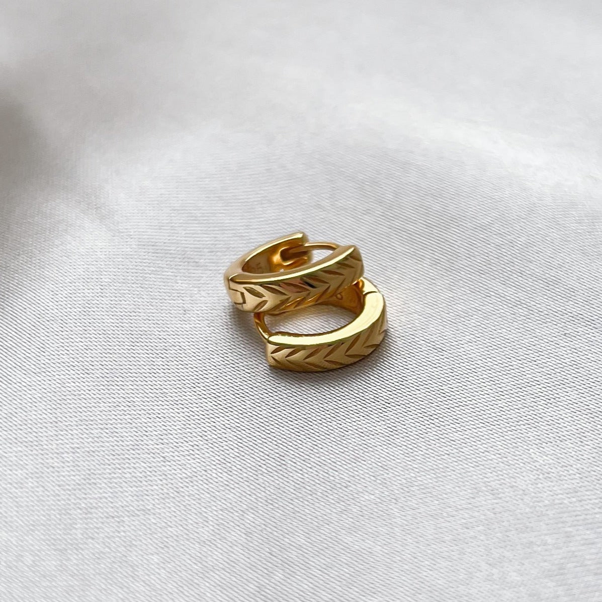 Chevron Huggie Hoop Earrings