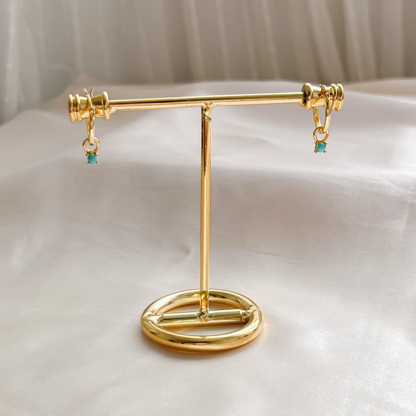 Turquoise Drop Hoop Earrings  | 18k Gold Vermeil Jewellery | Lilith and Selene