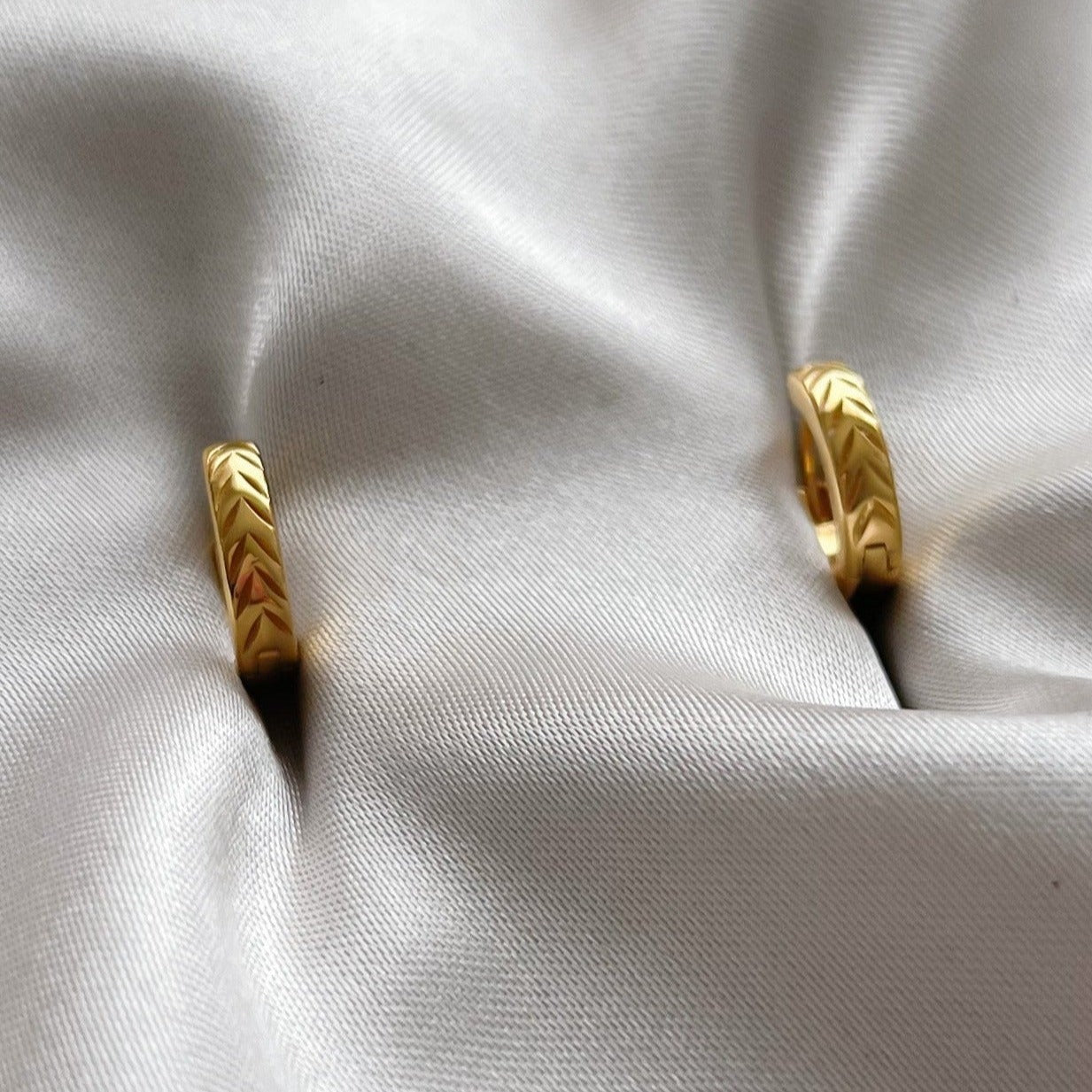 Chevron Huggie Hoop Earrings
