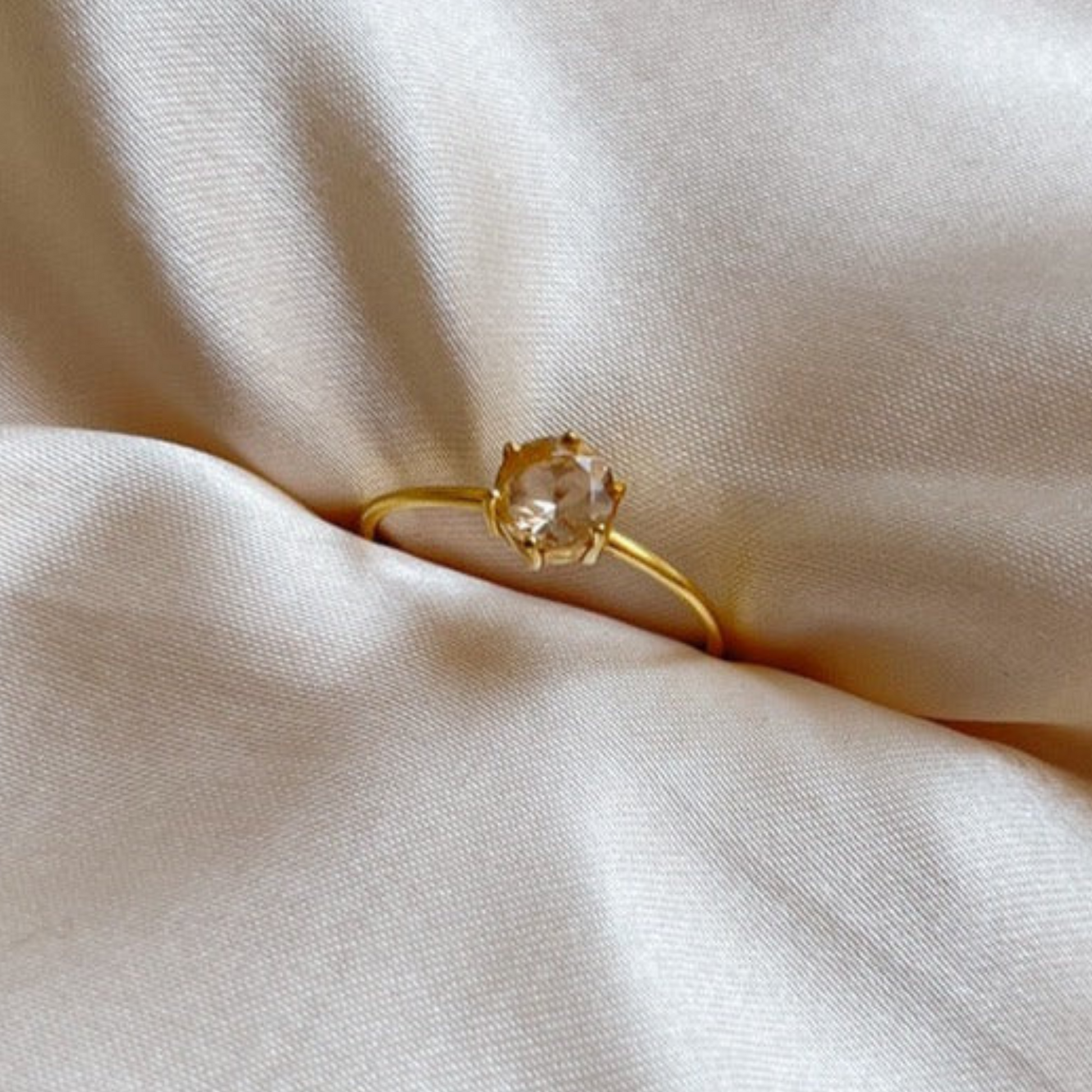 Morganite Solitaire Ring | Gold Vermeil Jewellery | Lilith and Selene