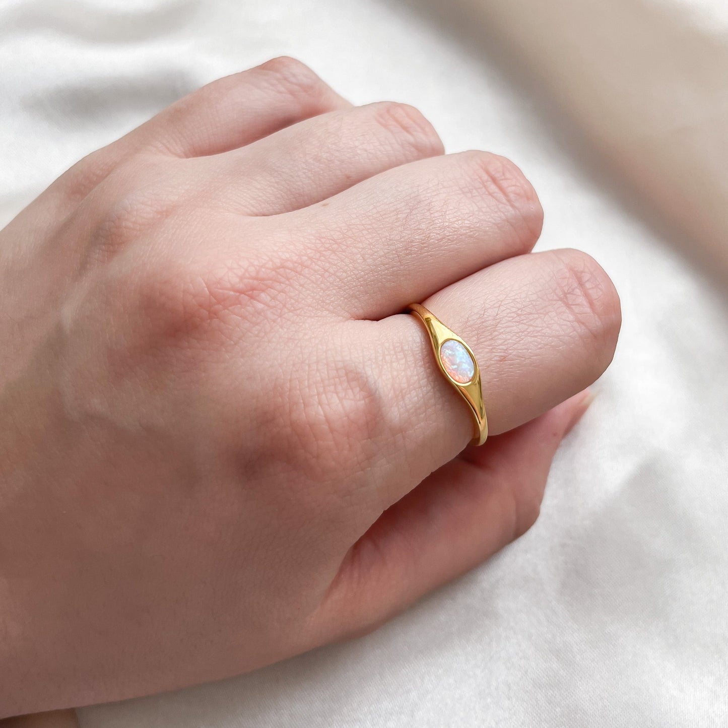 Opal Signet Ring | Lilith and Selene Jewellery